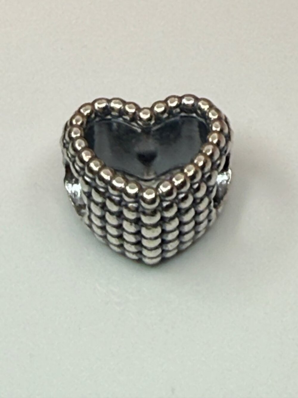 Pandora 797516 Beaded Open Heart Sterling Silver Charm 925 ALE